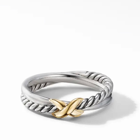 David Yurman Jewelry - David Yurman Petite X Ring with 18K Yellow Gold